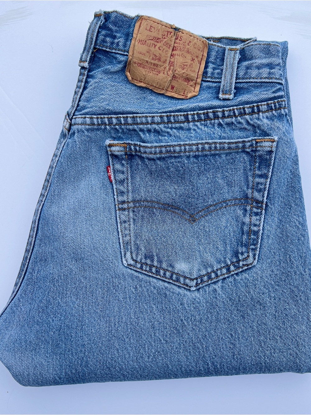 Vintage Levi’s 501 USA Made Button Fly Light Wash Straight Leg Jeans 36x34